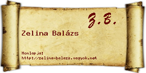 Zelina Balázs névjegykártya